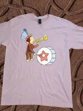 Gildan Light Pink Monkey Graphic Tee